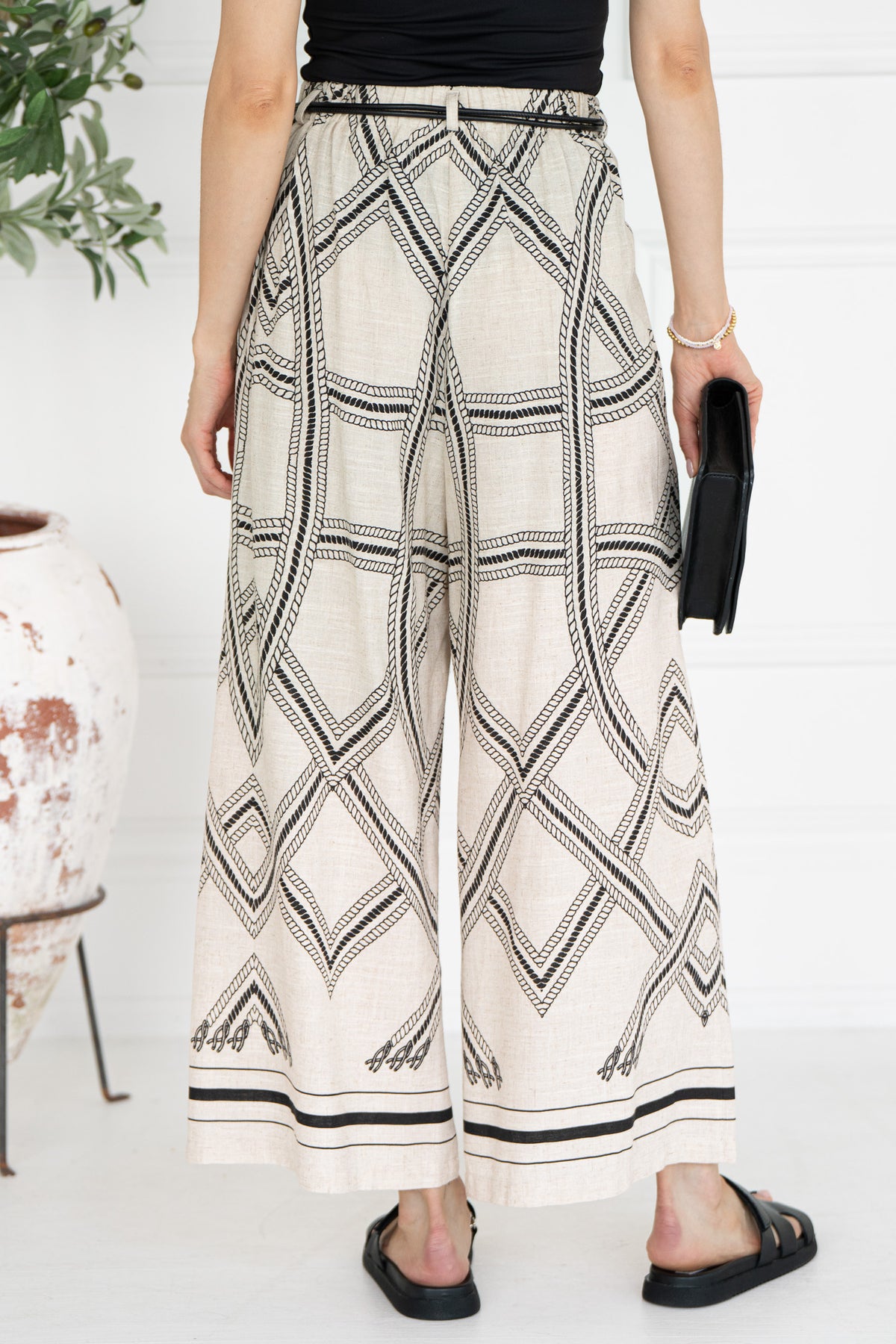NAGEL PRINTED PANTS WITH BELT