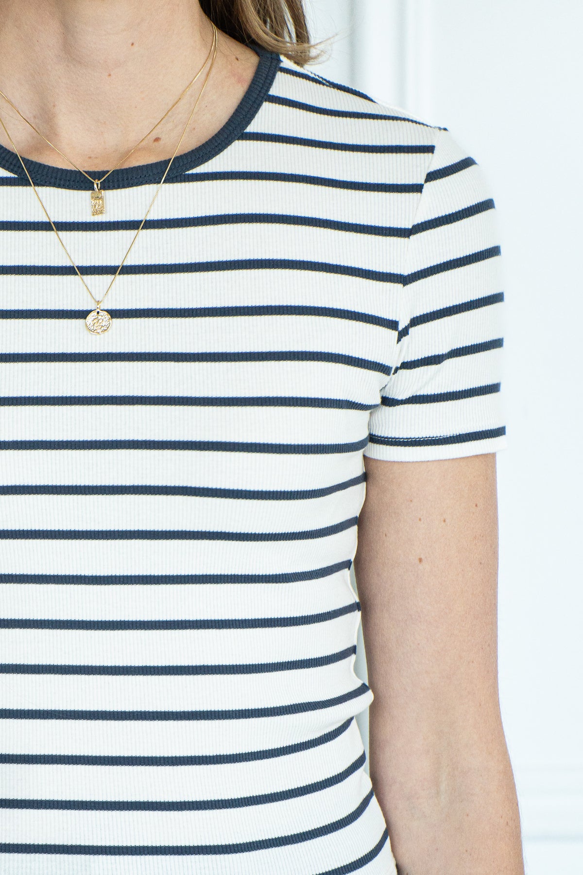 SAXTON STRIPED RIB TEE-SN