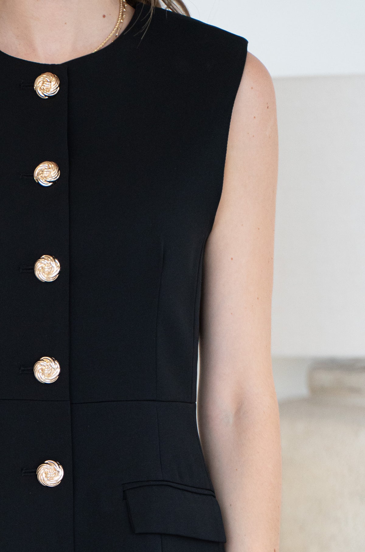 MILAN BUTTON DETAIL DRESS