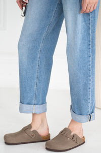 KATE CUFFED BARREL JEANS-BL