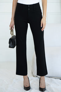 DOUBLE SNAP STRAIGHT PONTE TROUSER