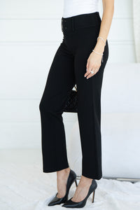 DOUBLE SNAP STRAIGHT PONTE TROUSER