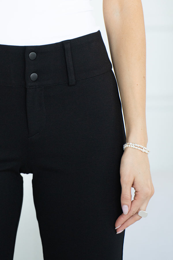 DOUBLE SNAP STRAIGHT PONTE TROUSER