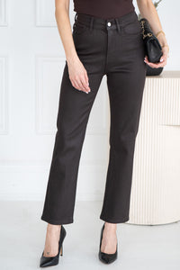 AMERICANO COATED STRAIGHT LEG JEANS-BR