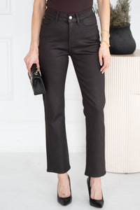 AMERICANO COATED STRAIGHT LEG JEANS-BR