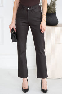 AMERICANO COATED STRAIGHT LEG JEANS-BR