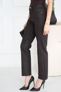 AMERICANO COATED STRAIGHT LEG JEANS-BR