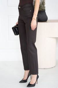 AMERICANO COATED STRAIGHT LEG JEANS-BR