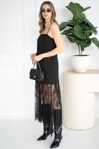 DIOR LACE TRIM MIDI DRESS