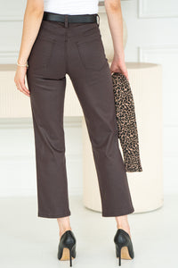 KENNEDY COATED STRAIGHT LEG JEANS-BR