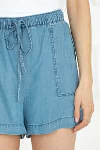 STACEE DENIM TENCEL SHORTS