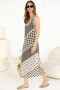 LUCCA CROCHET MIDI DRESS