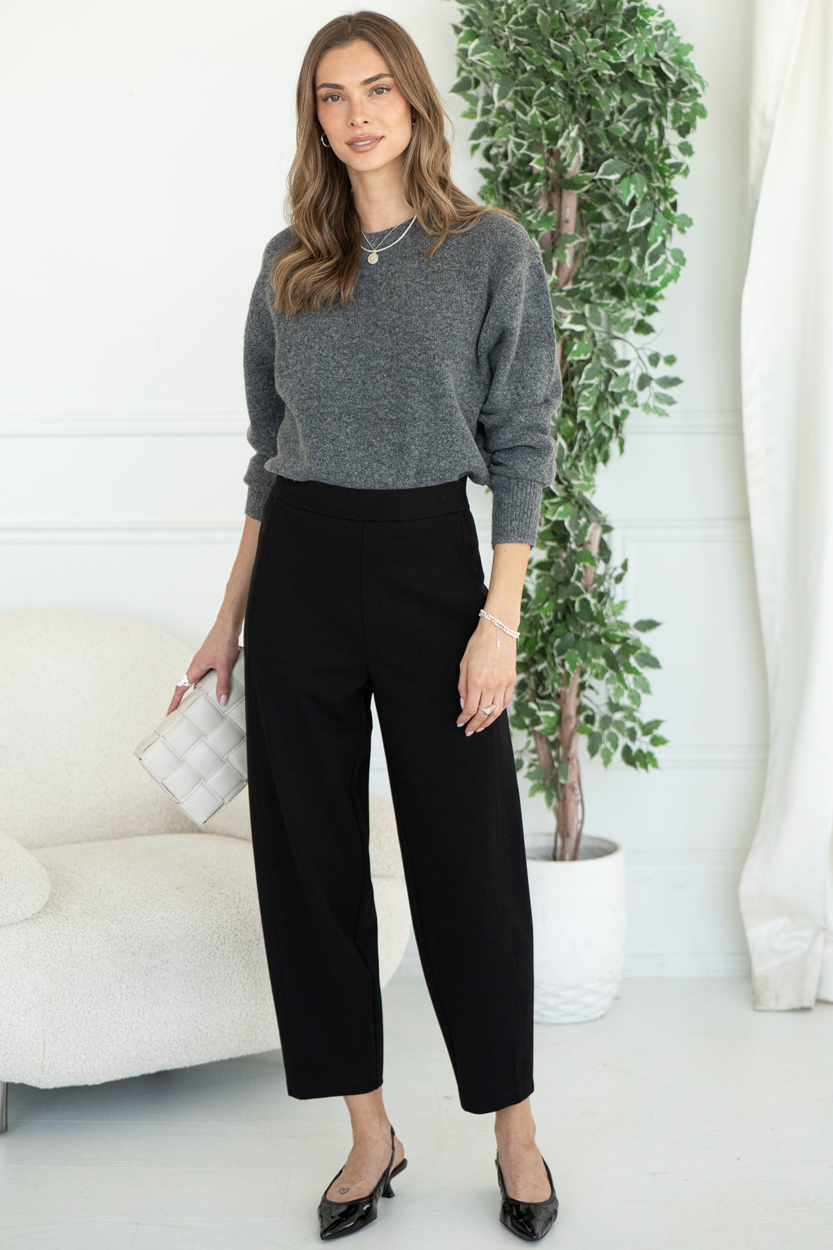 BARREL PONTE DRESS PANTS
