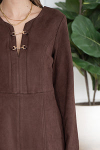 CALLUM FAUX SUEDE DRESS