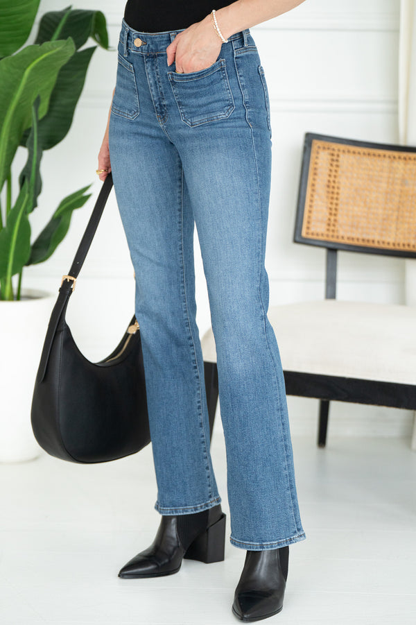 VICKY MARINE PATCH POCKET JEANS-BL