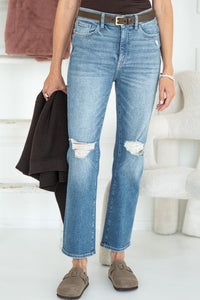 ASE DISTRESSED STRAIGHT LEG JEANS-DIO