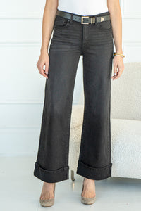 ARIAH CUFFED JEANS-BK