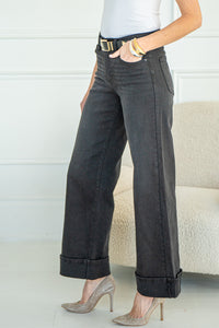 ARIAH CUFFED JEANS-BK