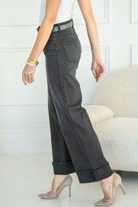 ARIAH CUFFED JEANS-BK