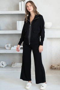 TAYLOR LUX SATIN STRIPE ZIP UP