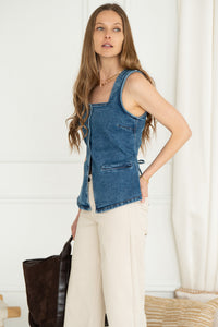 UPTOWN STRETCH DENIM VEST