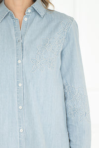 JOY EMBROIDERED LIGHTWEIGHT DENIM SHIRT