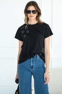 STITCHED CONTRAST STARS TEE