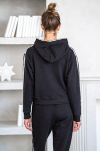 METALLIC TIPPED HOODIE