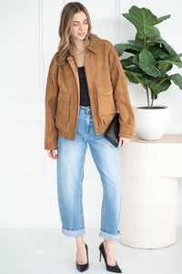 JOVEY FAUX SUEDE BOMBER-CA
