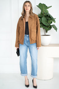 JOVEY FAUX SUEDE BOMBER-CA