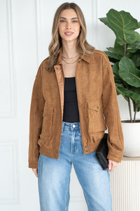 JOVEY FAUX SUEDE BOMBER-CA
