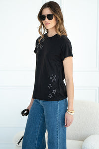 STITCHED CONTRAST STARS TEE