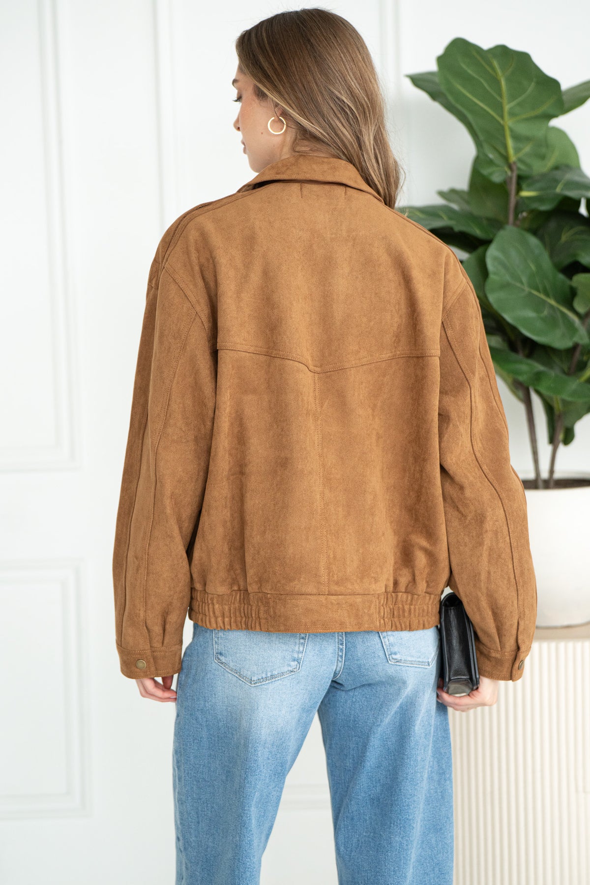JOVEY FAUX SUEDE BOMBER-CA
