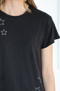 STITCHED CONTRAST STARS TEE