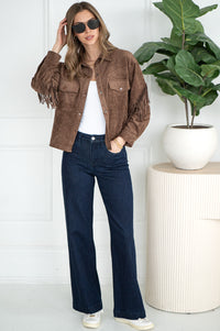 KAIRO FAUX SUEDE FRINGE JACKET