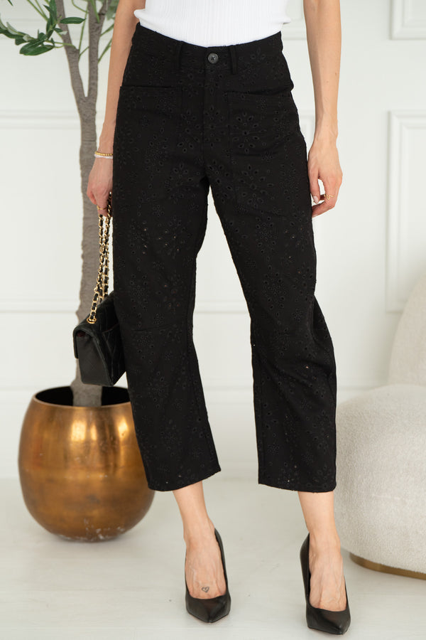 DUNDAS EYELET BARREL PANTS