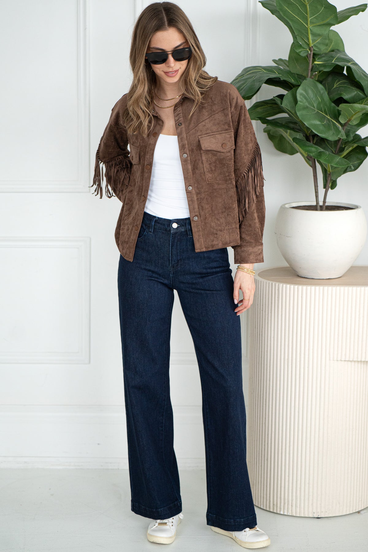 KAIRO FAUX SUEDE FRINGE JACKET