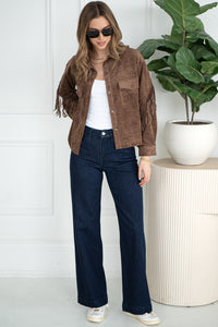 KAIRO FAUX SUEDE FRINGE JACKET