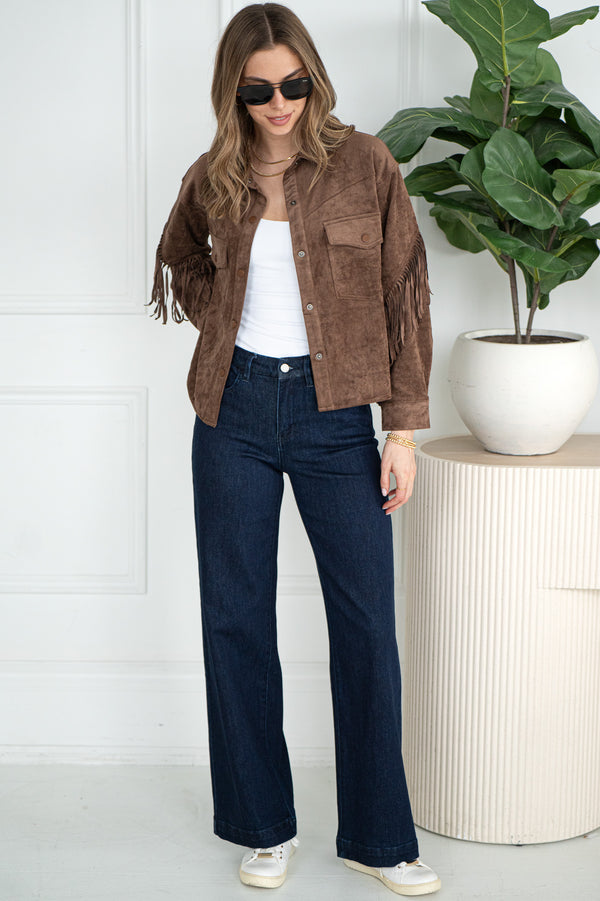 KAIRO FAUX SUEDE FRINGE JACKET