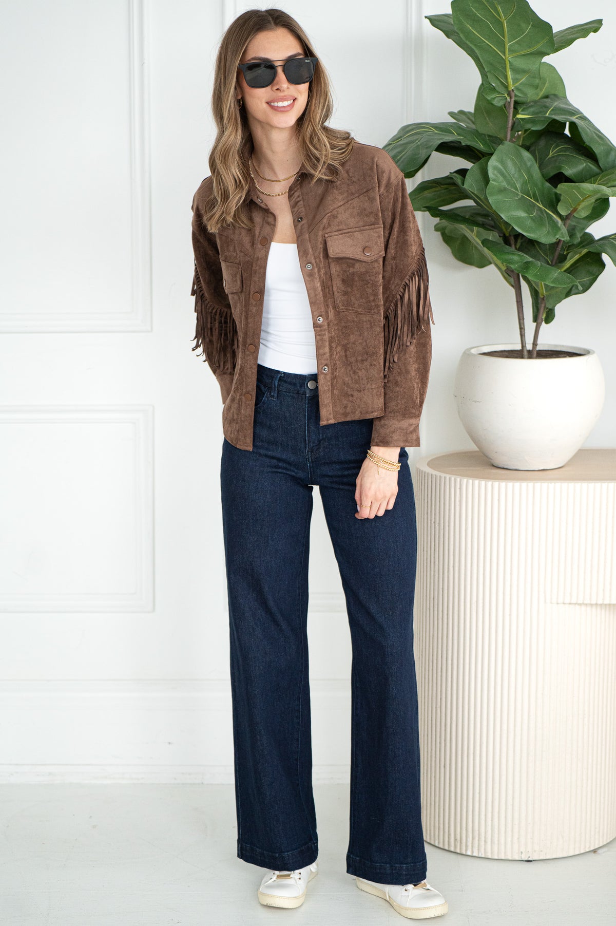 KAIRO FAUX SUEDE FRINGE JACKET