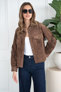 KAIRO FAUX SUEDE FRINGE JACKET