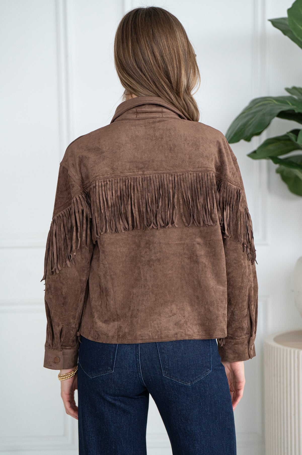 KAIRO FAUX SUEDE FRINGE JACKET
