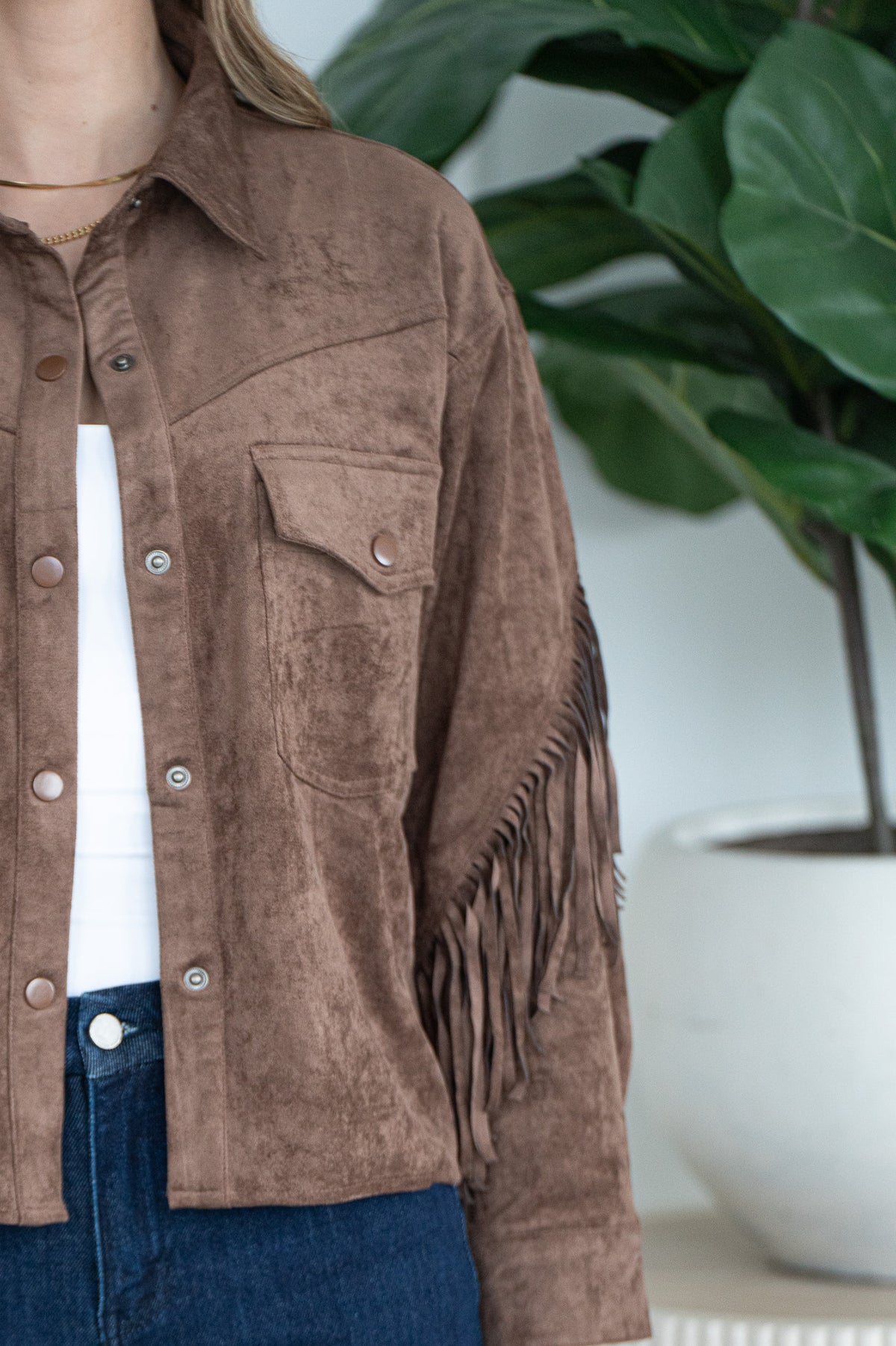 KAIRO FAUX SUEDE FRINGE JACKET