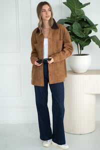 NIKO FAUX SUEDE RIDING JACKET