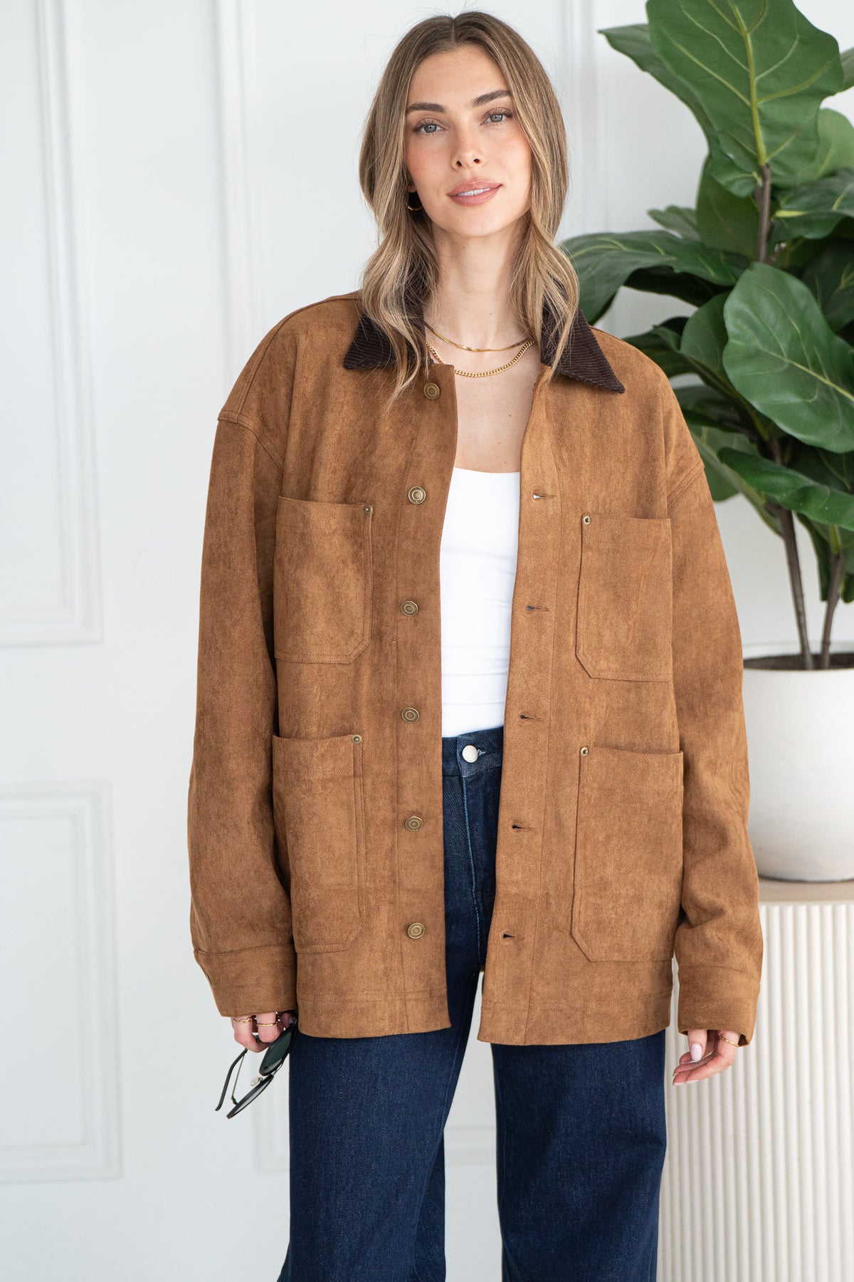 NIKO FAUX SUEDE RIDING JACKET