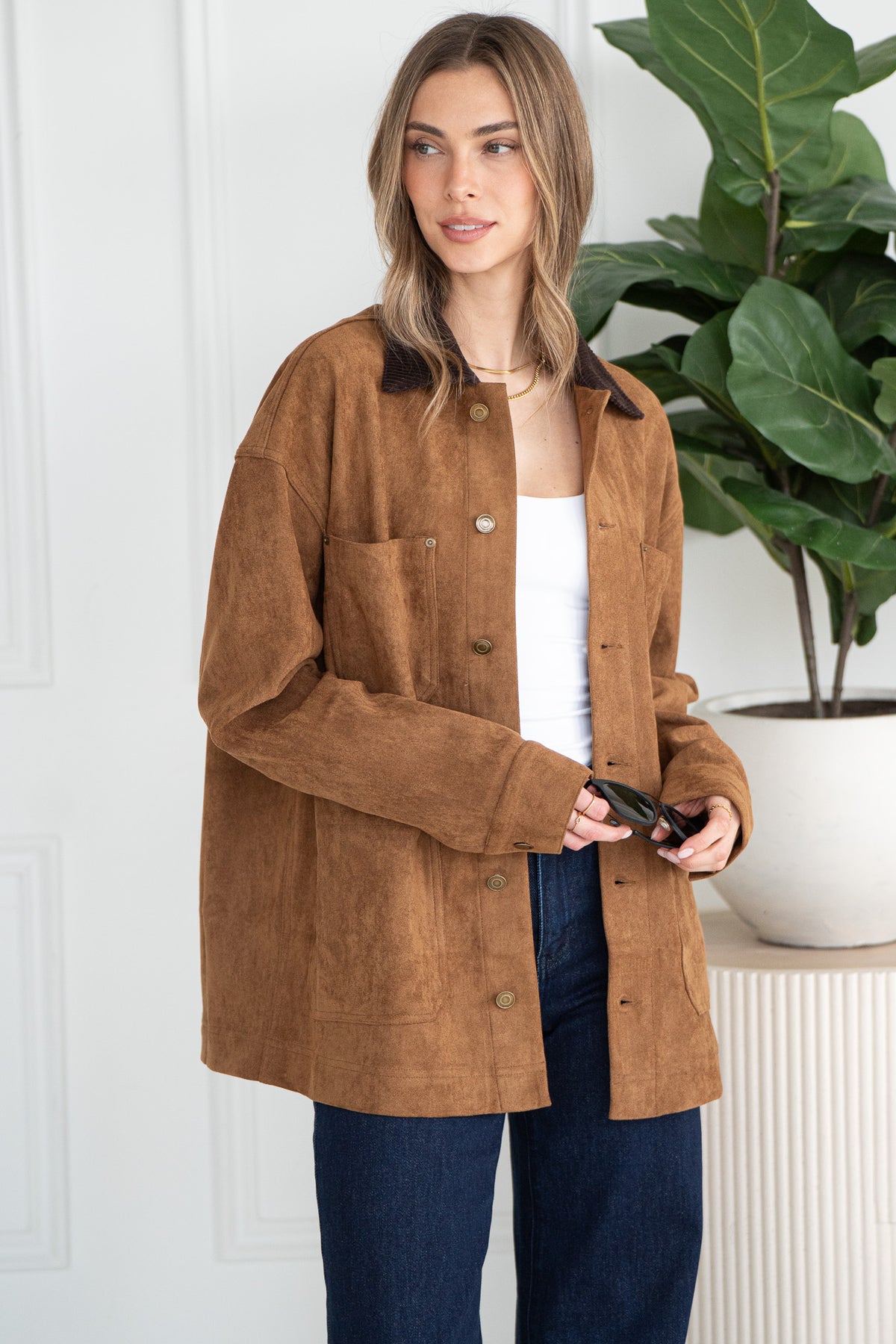 NIKO FAUX SUEDE RIDING JACKET