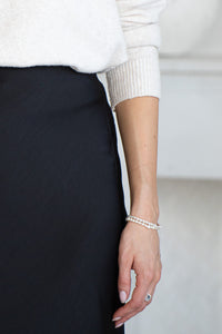 FALL TO PIECES SATIN SKIRT-BK