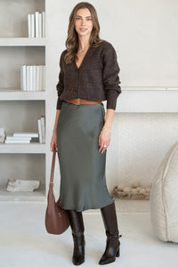 FALL TO PIECES SATIN SKIRT-OL