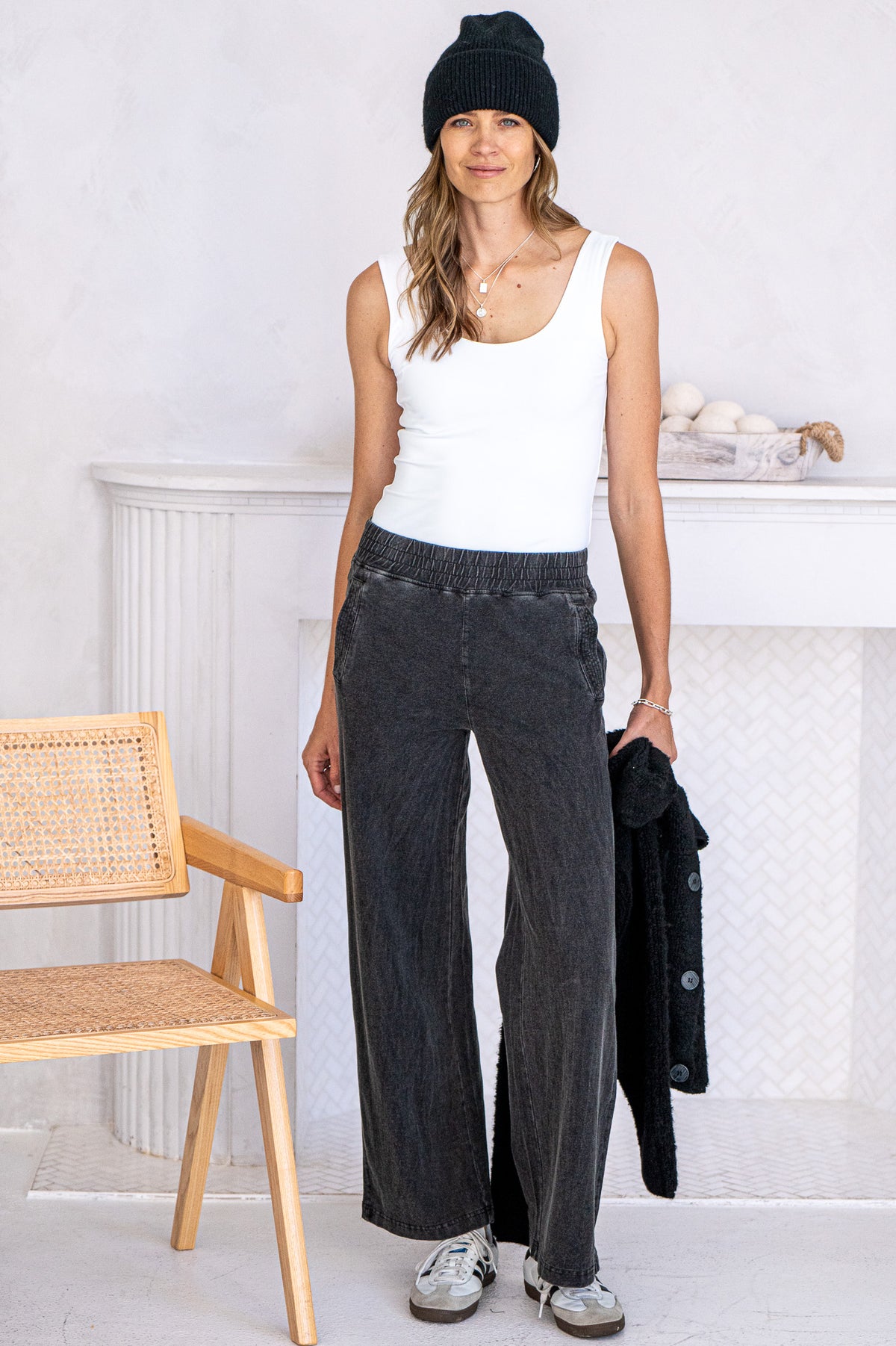 AMBER COTTON WIDE LEG PANTS