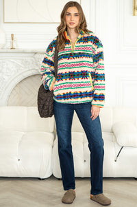 PLANS MADE 1/4 ZIP SHERPA JACKET